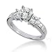 14K White Gold Engagement Ring - 1.45CT Princess Cut Diamond Ring(H-I Color, I1 Clarity), All Sizes Available