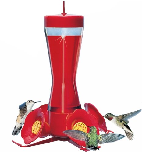 Perky Pet 203CP Pinch Waist Glass Hummingbird Feeder, 8 oz capacity