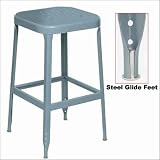 Lyon Workspace Products 1700(PP) 18' All-Welded Stool with Steel Seat and Steel Glide Feet