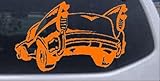 IMAGE OF Orange 38in X 23.8in -- Classic Big Fin Muscle Car Garage Decals Car Window Wall Laptop Decal Sticker