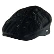 COTTON DISTRESSED FRAYED IVY CABBY DRIVER CAP HAT BLACK Small Medium