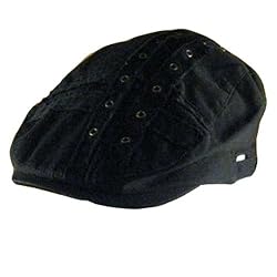 New Cotton Distressed Frayed Ivy Cabby Driver Cap Hat Black Small Medium