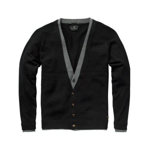 Scotch & Soda - Mens Charcoal Fake Double Layered Cardigan Charcoal Medium