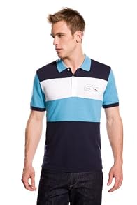 Short Sleeve Modern Fit Oversized Croc Color Block Polo