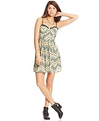 Junior A-line Cotton/Polyester Spaghetti Strap Corset   Waistline General Print Piping  Dress