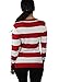 Alfa Global Women's Long Sleeve V-Neck Striped Ultra Soft Knit Sweater Top Red-White XL