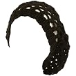 Open Crochet Net Knit Light Beret Slouch Tam Hat Black