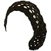 Open Crochet Net Knit Light Beret Slouch Tam Hat Black