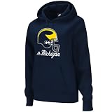 adidas Michigan Wolverines Ladies Navy Blue Helmet Patch Too Pullover Hoodie Sweatshirt (XX-Large)