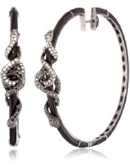 Borgioni Double Snake Ebony Wood Hoop Earrings