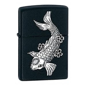 Zippo Fish Pocket Lighter (Black, 5 1/2 x 3 1/2 cm) by Zippo
