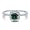 Cushion Emerald Cubic Zirconia CZ Sterling Silver Halo Solitaire Ring - Nickel Free Engagement Wedding Ring Size 5