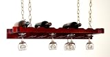 Hanging Wine & Stemware Rack, Dark Cherry