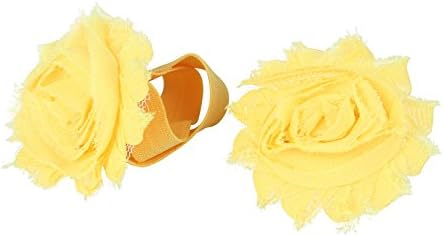 JTC a Pair Newborn Baby Sandals Shoes Barefoot Sock Shoes Flowers Yellow