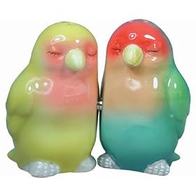 Lovebird Magnetic Salt and Pepper Shaker bird and New Set by Westland