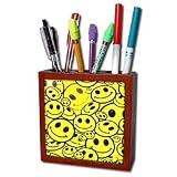 Smiley Face - Smiley Faces - Tile Pen Holders-5 inch tile pen holder