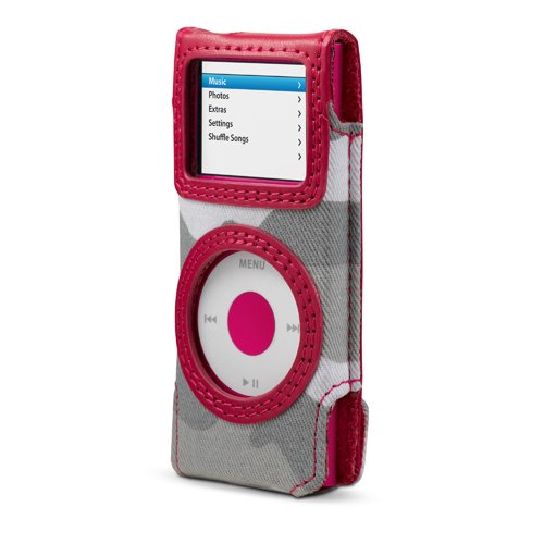 Belkin Canvas Holster Case for iPod nano 2G (Gray Camouflage with Red)