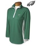 Philadelphia Eagles Women's 3/4 Sleeve Colorblock Half Zip Mock - X-Small