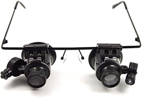 iMagniphy 20x Magnifying Glass Headset Loupe Magnifier Lens Visor with 2 LED Light