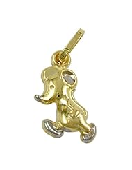 Pendant mouse bicoloured 9k gold