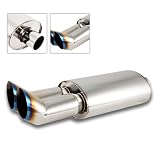 Universal DTM Style 2.5 Inlet Stainless Muffler with Dual 3 Color Tip by RS Type