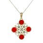 Tagliamonte - 14k Yellow Gold Red Venetian Glass Cameo and Green Tourmaline Pendant, 18''
