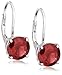 Sterling Silver 8mm Round Garnet Lever Back title=