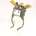 Winter Moose Animal Face Knit Trooper Trapper Fleece Ski Hat Gray
