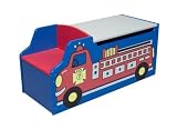 Fire Engine Toy Box with Bench