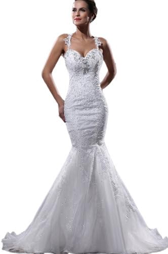 Crystal Dresses Organza Floor Length Court Train Mermaid Wedding Dress