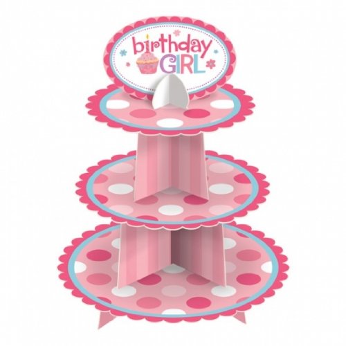First Birthday Cupcake Stand - Girl Party Supplies