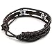 KONOV Jewelry Mens Womens Leather Bracelet, Love Infinity Charm Bangle, Fit 7-9 inch, Brown Silver
