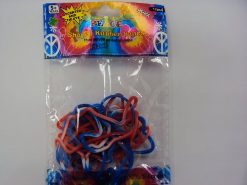 scented and tie dye peace red white blue shaped rubber bands bandz bracelets 12  more detail click!