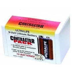 Ultralife U9VL-J-10CP 9V Lithium Battery Contractor Pack