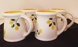Ronnie's Terramoto Ceramic, Coffee Mug, 10 ounce, Set of 4, Lemons