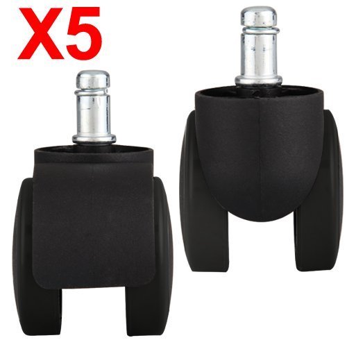 5 x Replacement Office Computer Chair Stem Swivel Castors Casters Wheels Black