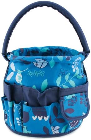 Neatnix Round Stuff Bucket, Turquoise Owls