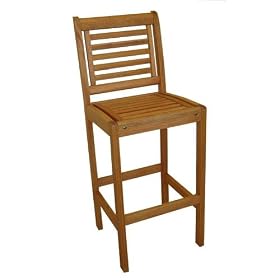 Outdoor Bar Stool - Myconos Barstool - Eucalyptus Wood - Wood Finish ?AM 435