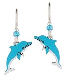 Blue Dolphin Earrings, Handmade in USA by Sienna Sky jn05