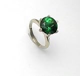 Green Brazilian Tourmaline 6.50k Green Brilliant Brazilian Tourmaline on 14k White Gold Ring Made in Italy