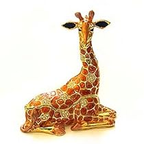 Resting Giraffe Figurine BOX Swarovski Crystals 24K Gold Jewelry Box, Trinket or Pill Box Limited Edition with Certificate of Authenticity
