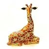 Resting Giraffe Figurine BOX Swarovski Crystals 24K Gold Jewelry Box, Trinket...