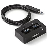 ORICO DAU3-2P Super Speed 2 Ports USB 3.0 HUB with 2 Feet USB 3.0 Extension Cable Desktop Stand Dock - Black
