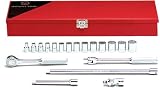 Wright Tool #364 19-Piece 6 and 12-Point Standard Metric Socket Set