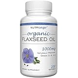 Premium Organic Flaxseed Oil Softgels. Excellent Source Of Omega 3 6 9 for Healthy Heart, Skin and Hair! Boost Metabolism and Weight Loss. All Natural Flax seed Oil 1000mg Pills.