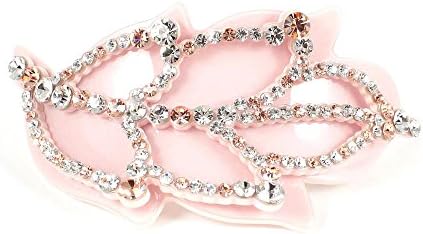 Chryse Leaf Austrian Rhinestone Crystal Hair Clamp Clip Barrette Pink C11958p