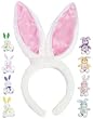Deluxe Plush Pink White Furry Easter Bunny Rabbit Ears