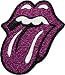 The Rolling Stones Purple Glitter Tongue Embroidered iron on patch