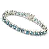Sterling Silver / 18K Vermeil or Platinum 7.25 or 8 Blue Topaz Bracelet