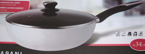 WOK Pfanne mit Glasdecken 34 cm, Induktion geeignet 